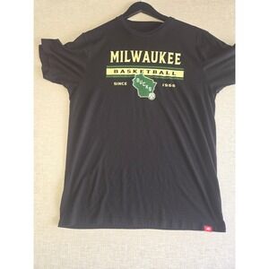 Milwaukee Bucks Basketball T Shirt Men's XL Black Sportiqe NBA Since 1968